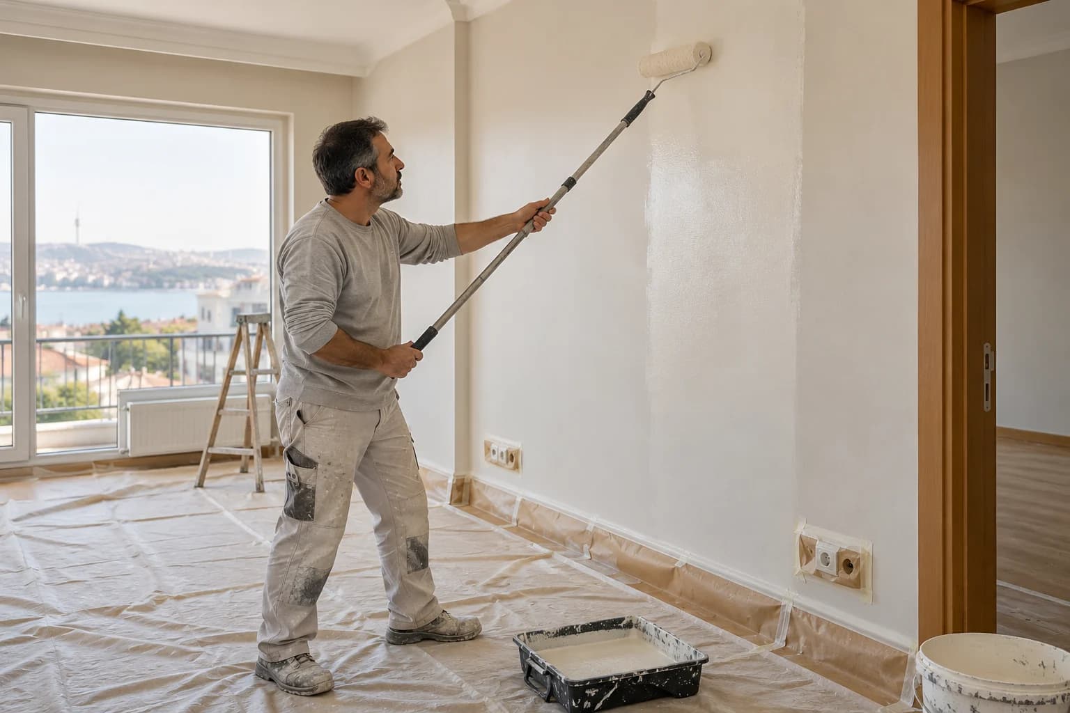 Profesyonel İç Cephe Rulo ile Boyama